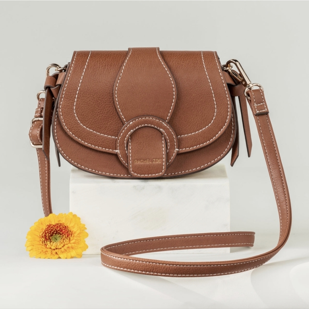 Rachel Zoe Brown Leather Crossbody Saddle Bag